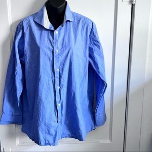 Blue & polka dot button down shirt 👔